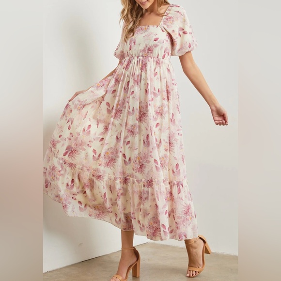 Baltic Born Dresses & Skirts - Baltic Born pink Floral Maxi Dress